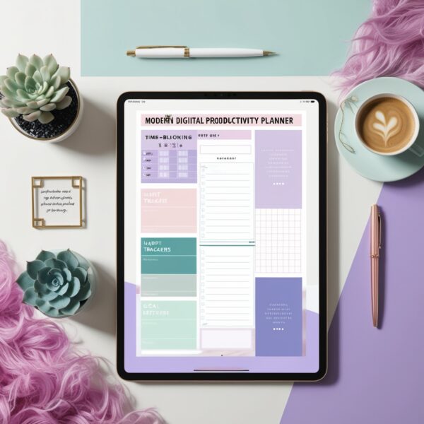 Digital Productivity Planner with Customizable Time Management Tools - Image 2